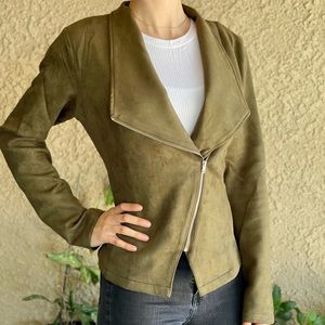 Olive Suede Blazer Jacket
